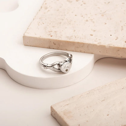 Heart in Hands Memorial Ring