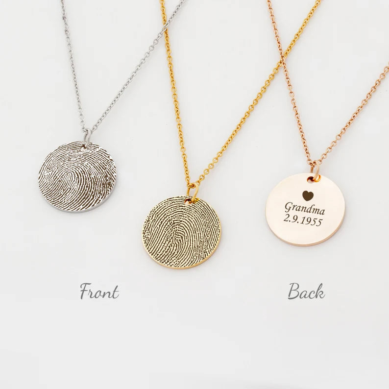 Round Fingerprint Memorial Necklace