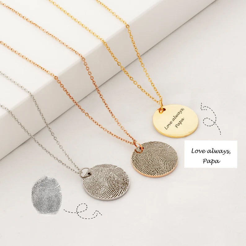 Round Fingerprint Memorial Necklace