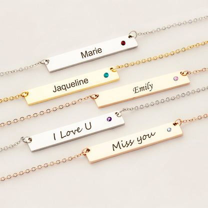 Birthstone Bar Necklace