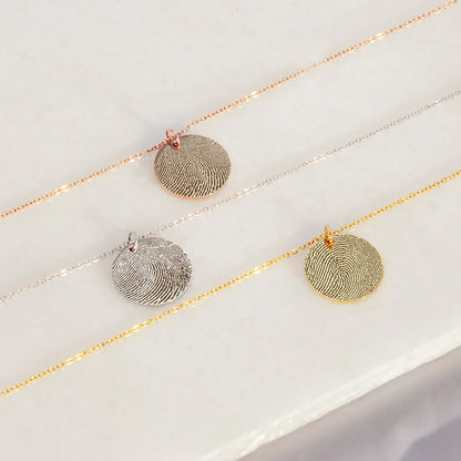 Round Fingerprint Memorial Necklace