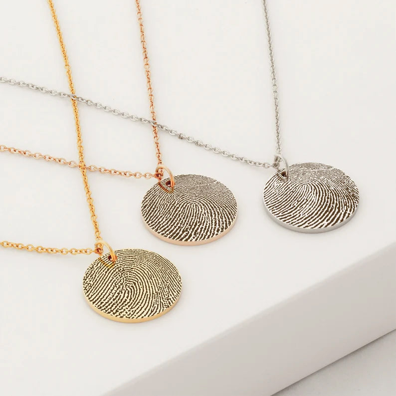 Round Fingerprint Memorial Necklace