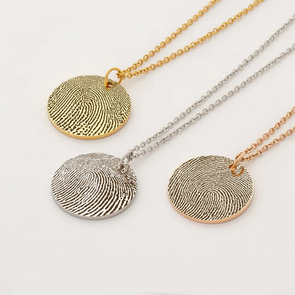 Round Fingerprint Memorial Necklace