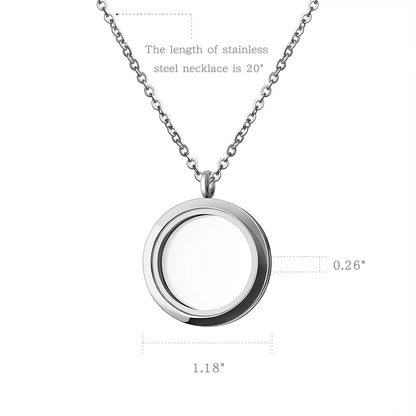 Round Locket Pet Memorial Necklace