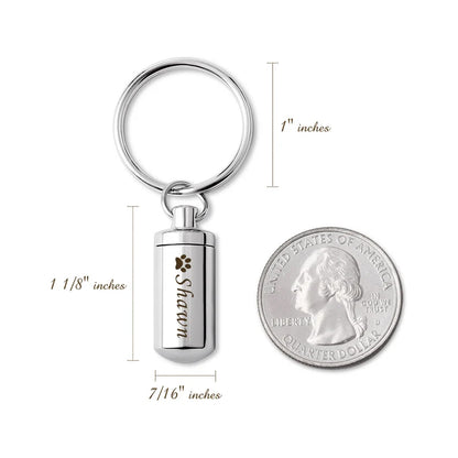 Polished Cylinder Memorial Key Chain