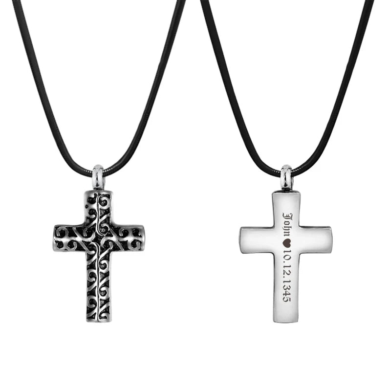 Flowing Cross Memorial Necklace