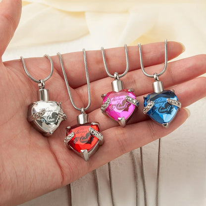 Always in my Heart Crystal Heart Memorial Necklace