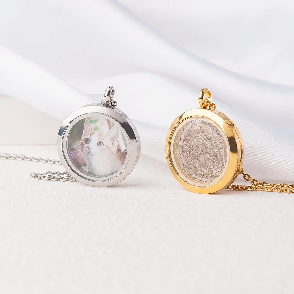 Round Locket Pet Memorial Necklace