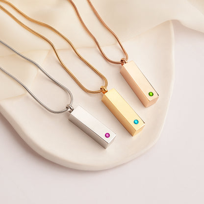 Birthstone Bar Memorial Necklace