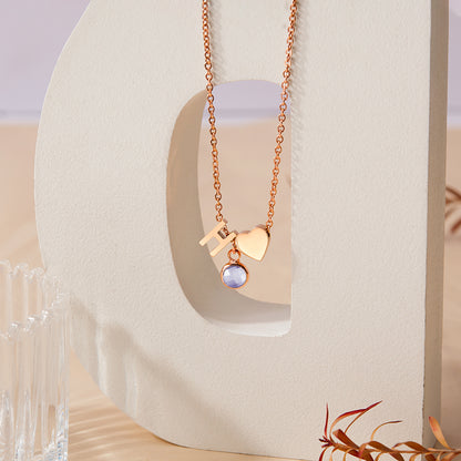 Birthstone Initial Necklace