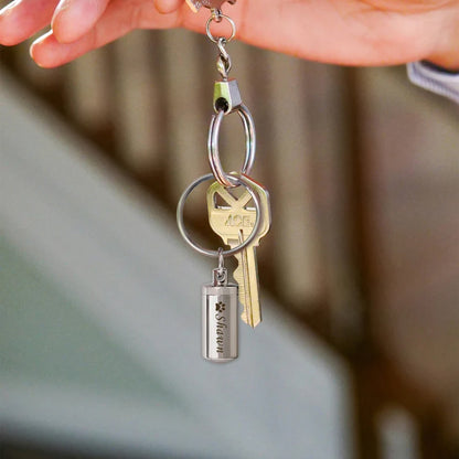 Polished Cylinder Memorial Key Chain