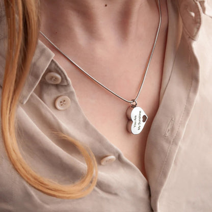 Sideways Heart Memorial Necklace