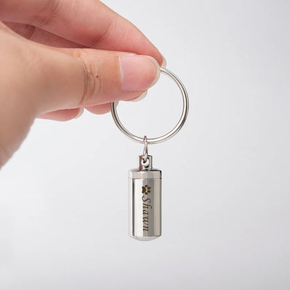 Polished Cylinder Memorial Key Chain