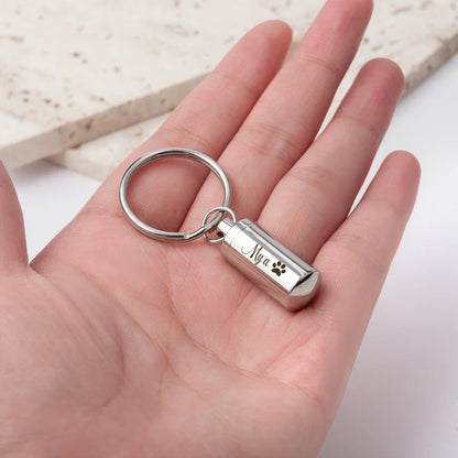 Polished Cylinder Memorial Key Chain