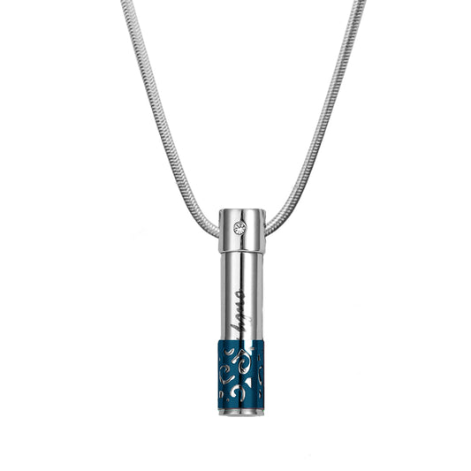 Blue Only Love Ashes Holder Necklace