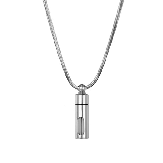 See Through Cylinder Memorial Necklace