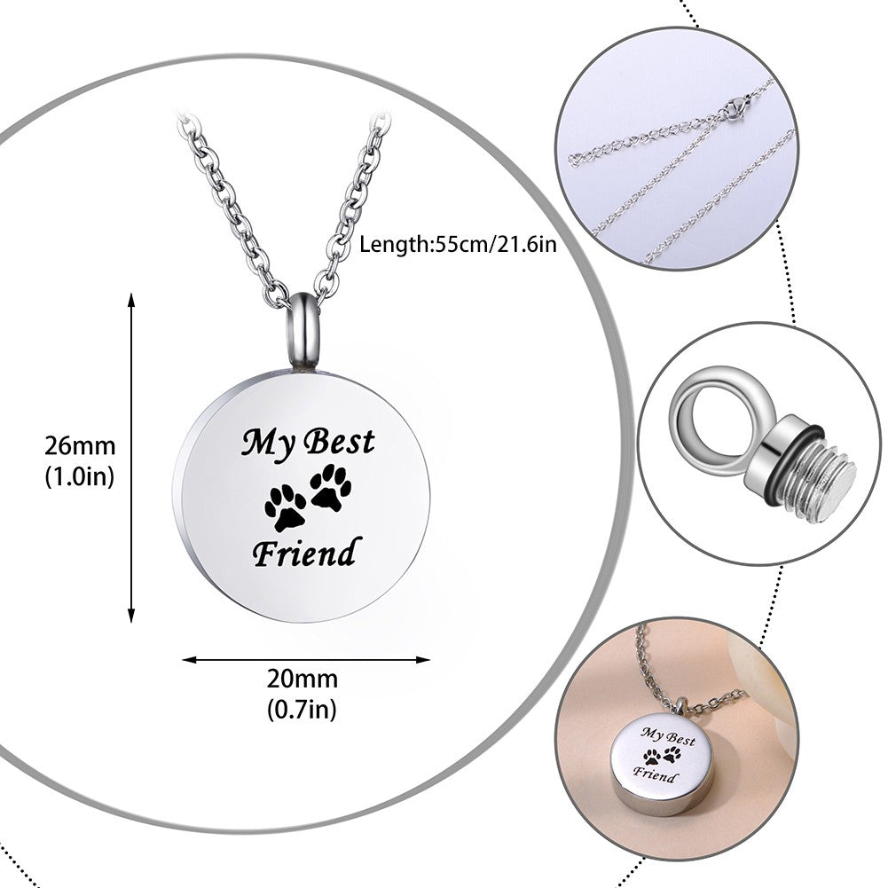 My Best Friend Pet Ashes Holder Necklace