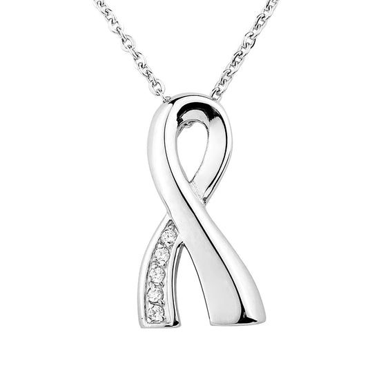 Crystal Ribbon Ashes Holder Necklace