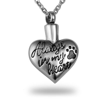 Always in my Heart Pet Ashes Holder Necklace