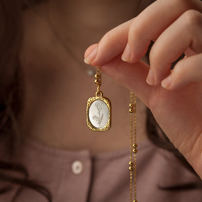 Mirror Birth Flower Necklaces