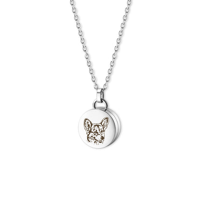 Pet Portrait Coin Memorial Necklace