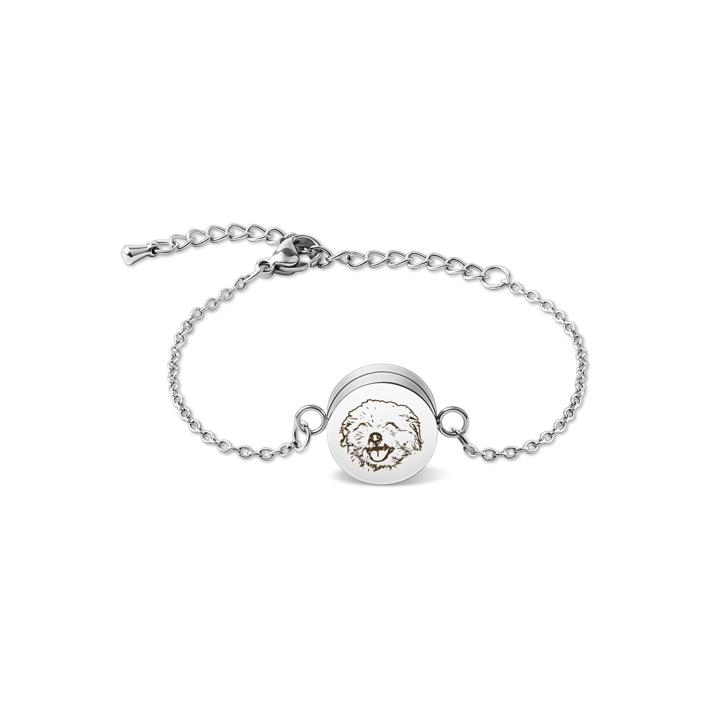 Pet Portrait Round Coin Memorial Bracelet