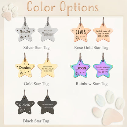 Star Shaped Space Pet Tag - Name