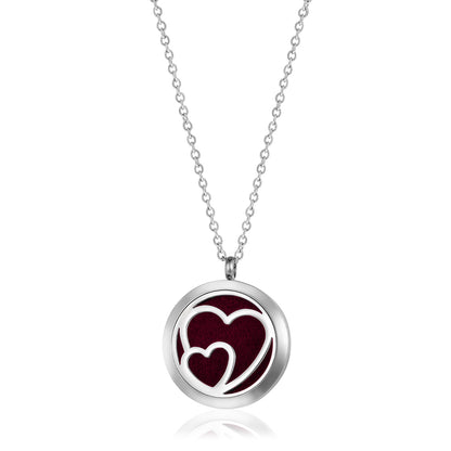 Double Hearts Aromatherapy Necklace