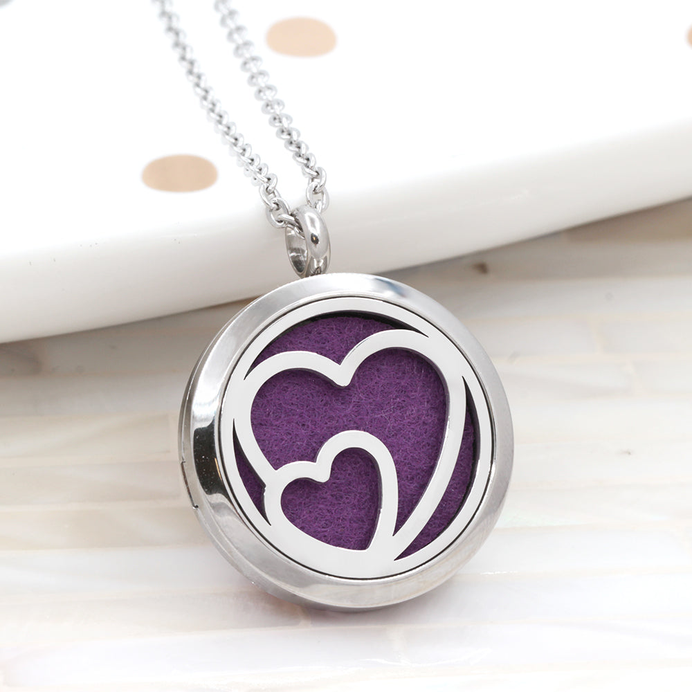 Double Hearts Aromatherapy Necklace