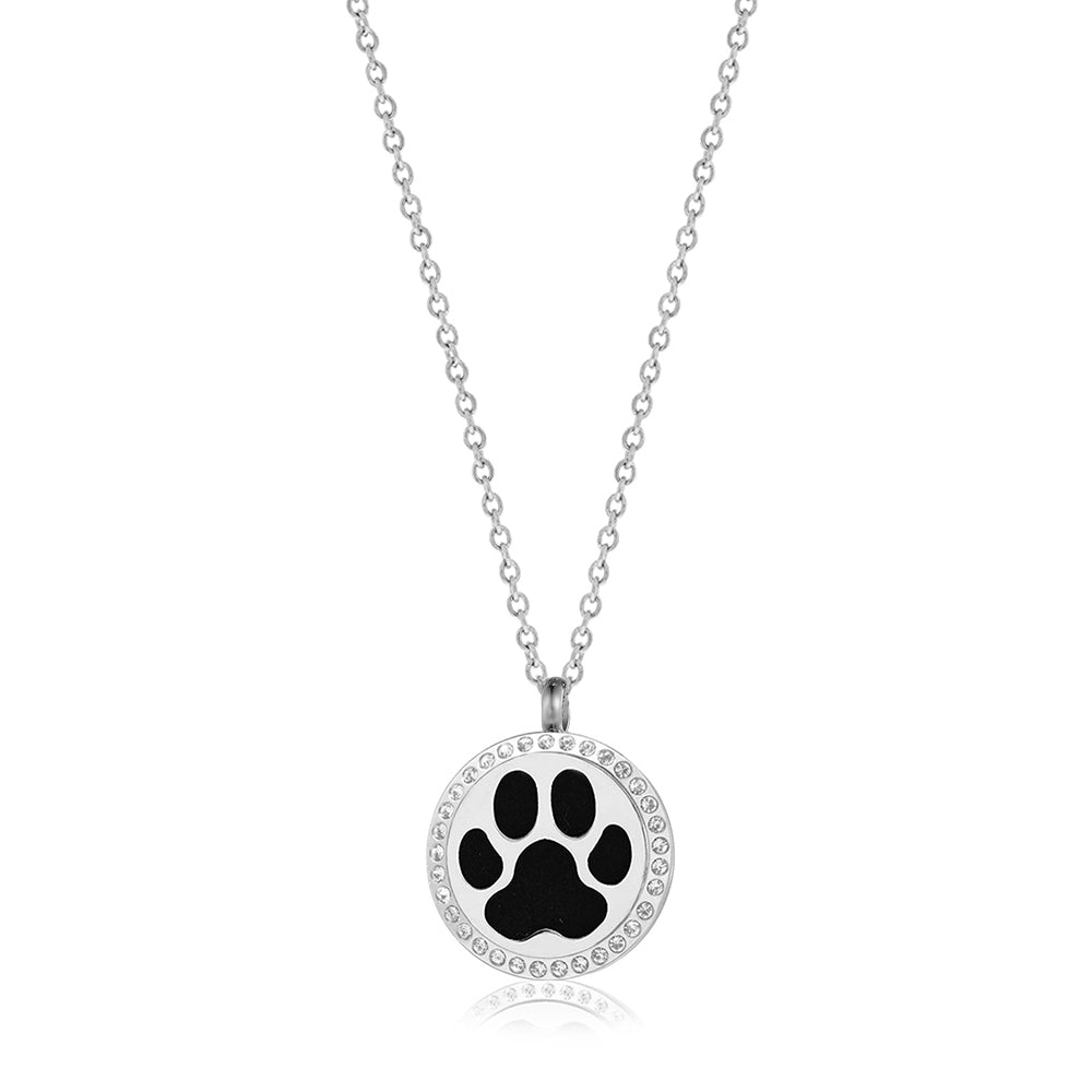 Dog Paw Crystal Aromatherapy Necklace