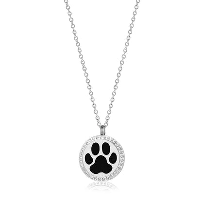 Dog Paw Crystal Aromatherapy Necklace