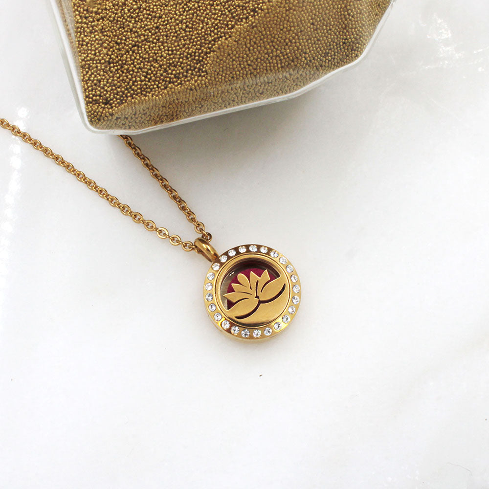 Lotus Aromatherapy Necklace