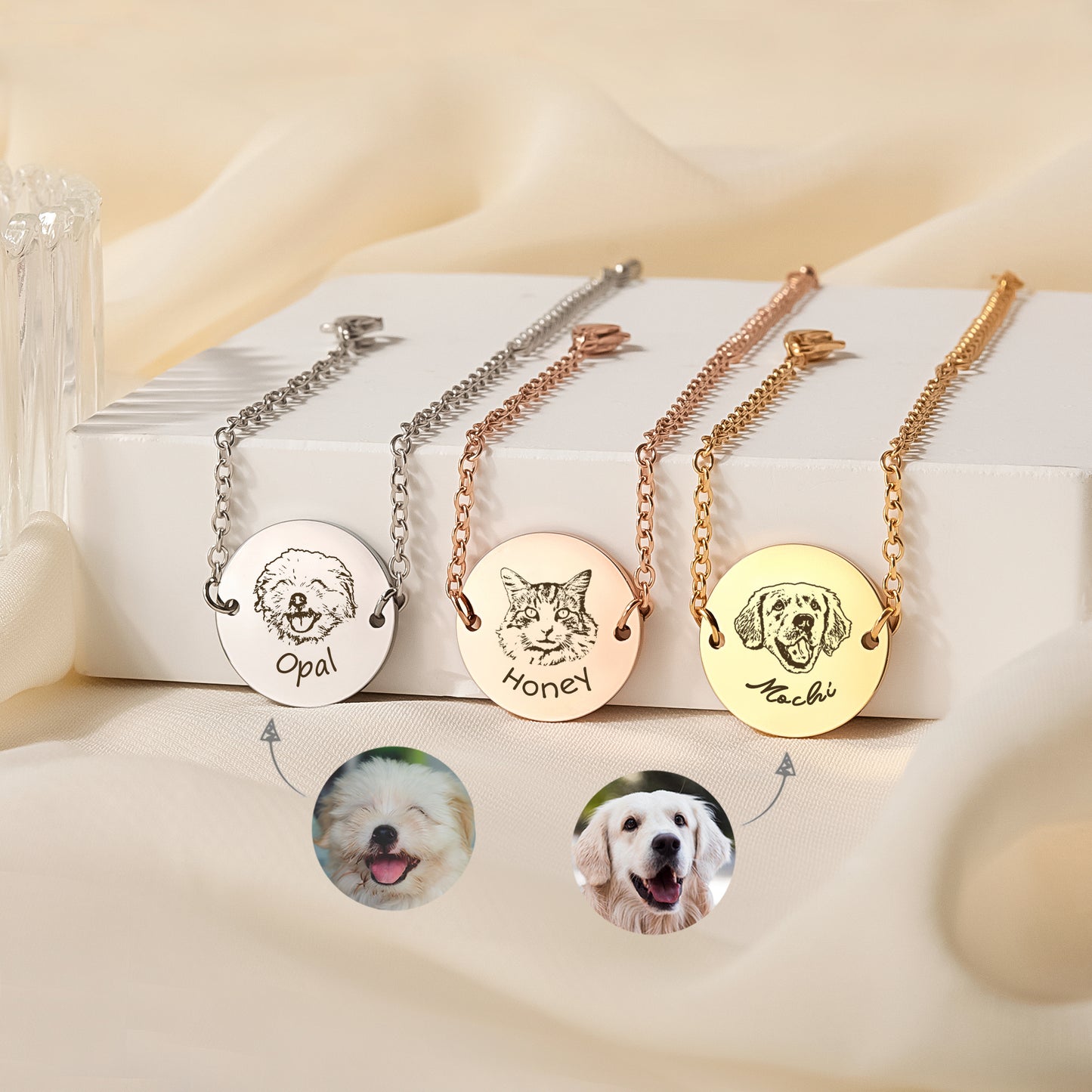 Personalized Pet Portrait Memorial Bracelet