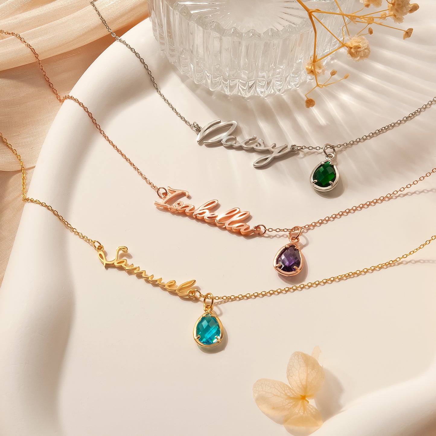 Personalized Name and Birthstone Necklace