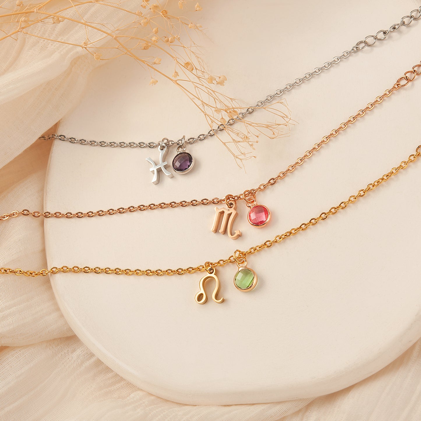 Constellation Birthstone Charm Bracelet