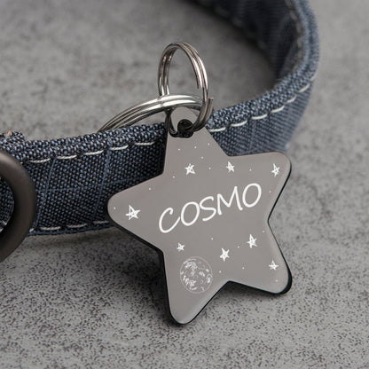 Star Shaped Space Pet Tag - Name