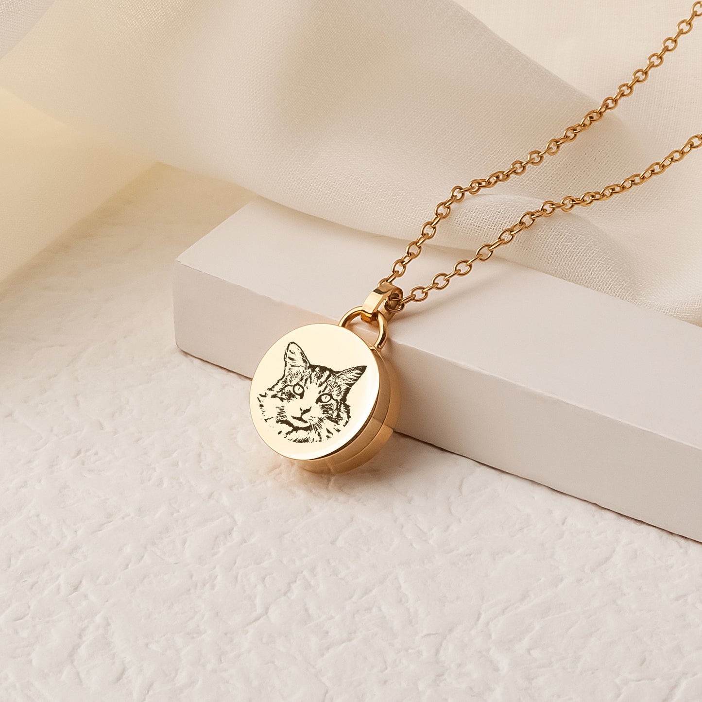 Pet Portrait Coin Memorial Necklace