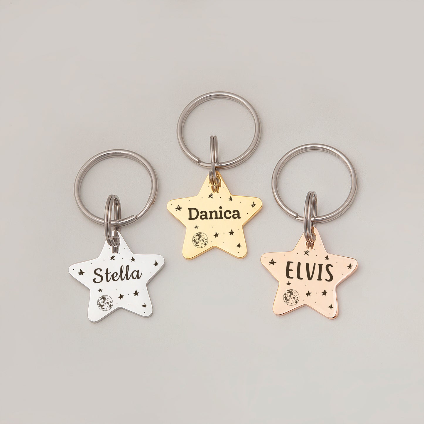 Star Shaped Space Pet Tag - Name