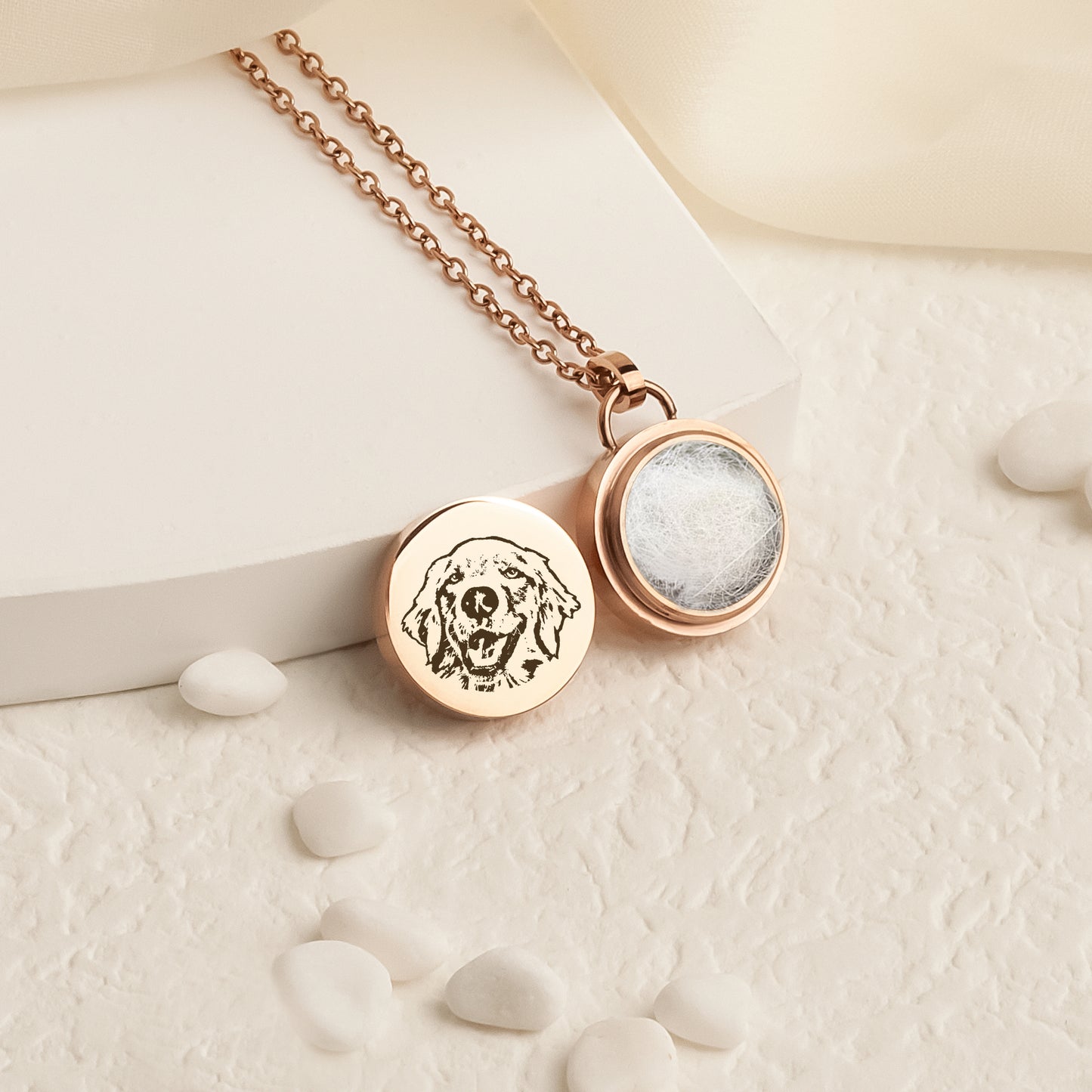 Pet Portrait Coin Memorial Necklace