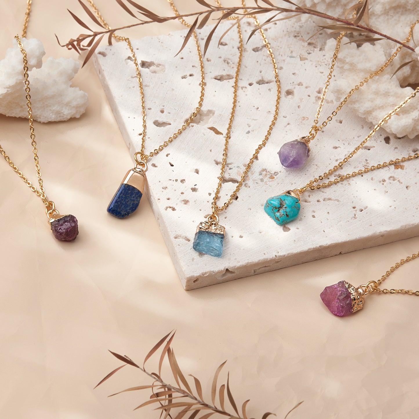 Raw Birthstone Necklaces