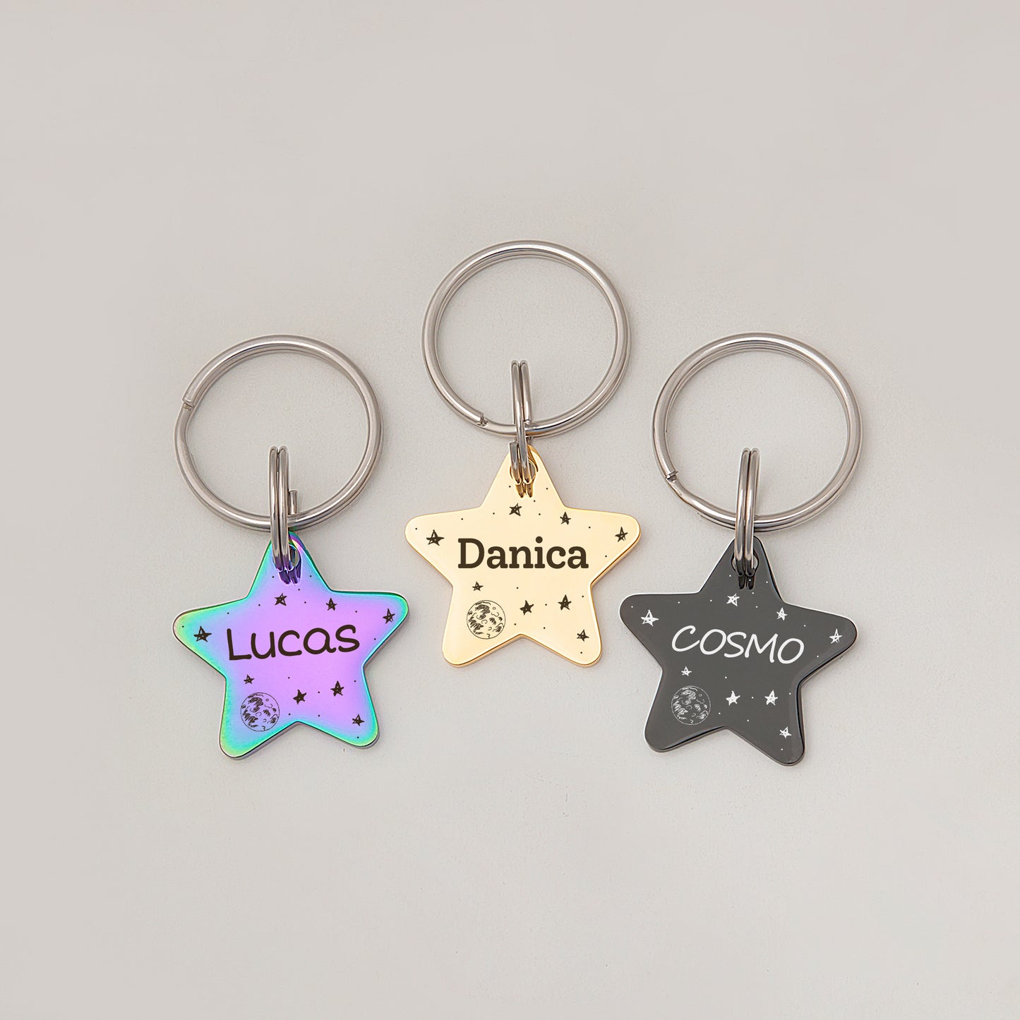 Star Shaped Space Pet Tag - Name