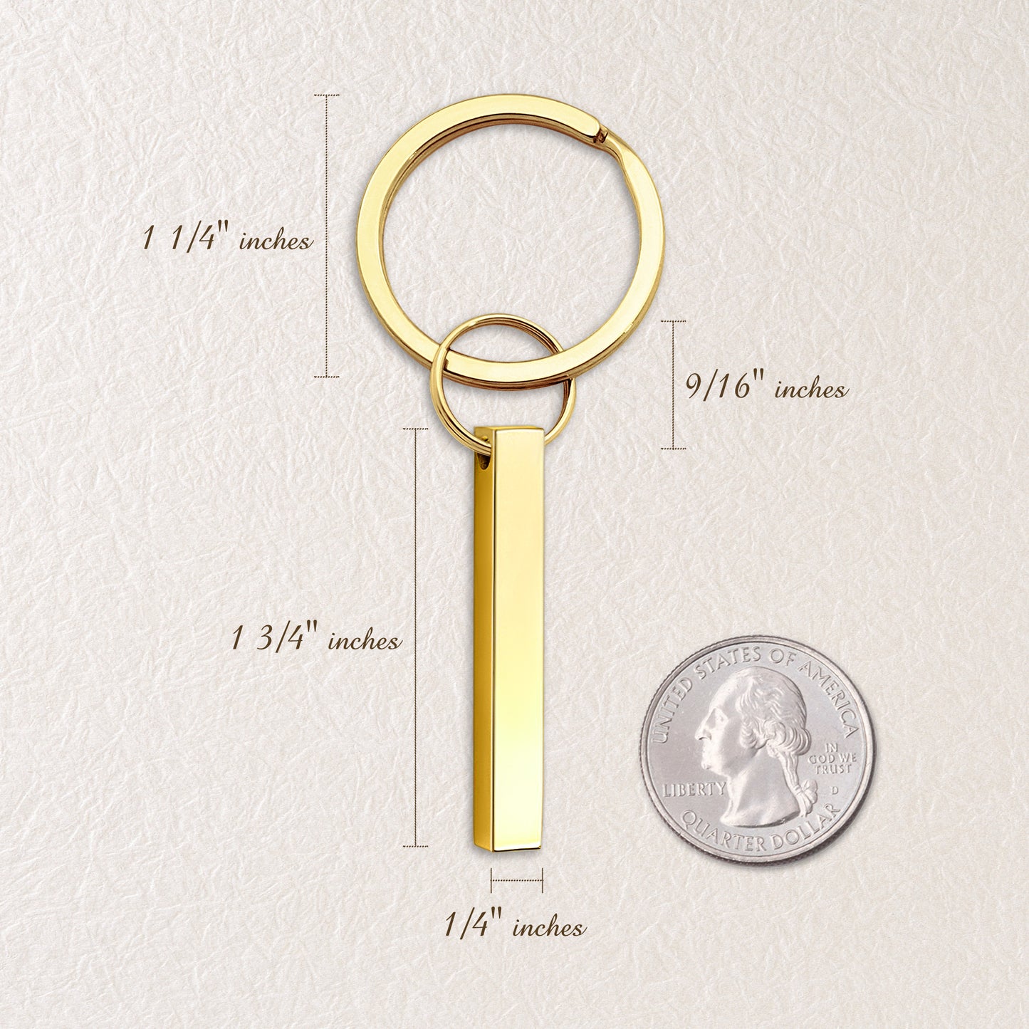 4-Sided Bar Memorial Key Chain