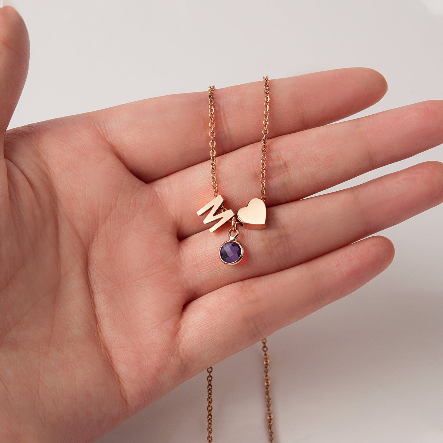 Birthstone Initial Necklace