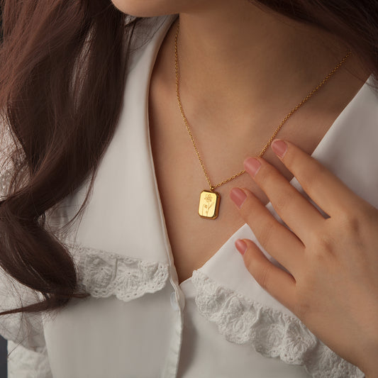 Gold Vintage Birth Flower Necklace