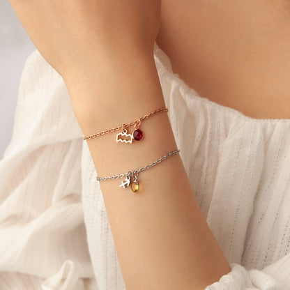 Constellation Birthstone Charm Bracelet