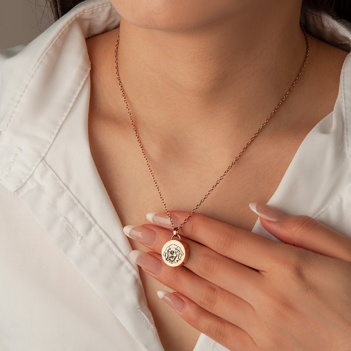 Pet Portrait Coin Memorial Necklace