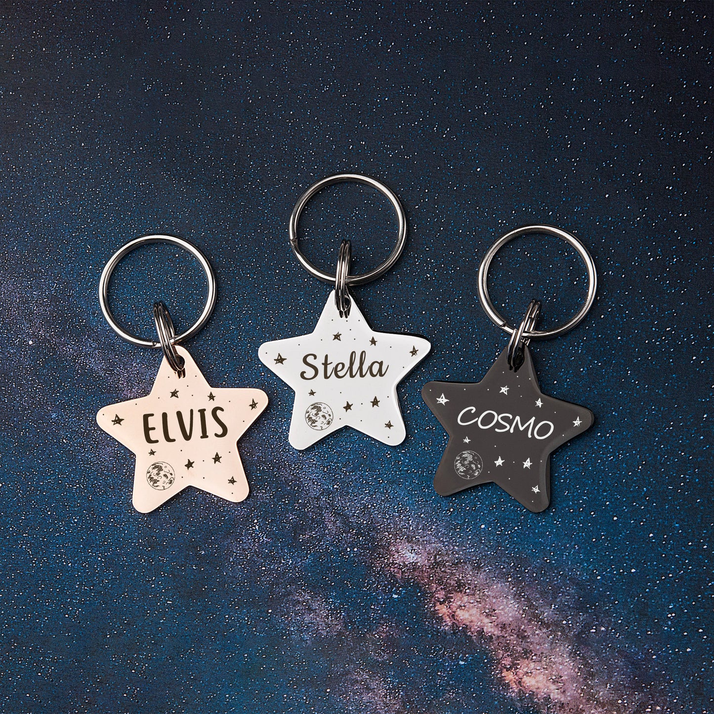 Star Shaped Space Pet Tag - Name