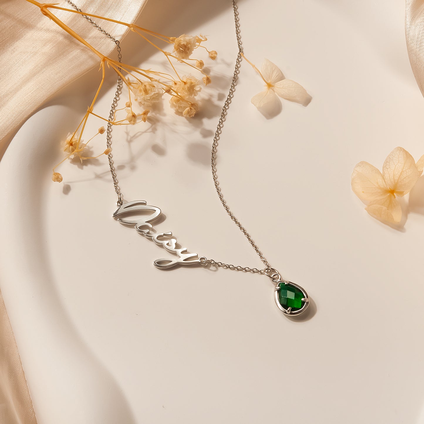 Personalized Name and Birthstone Necklace