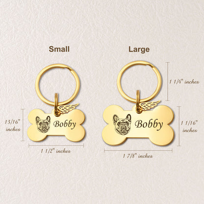 Dog Bone Pet Portrait Key Chain