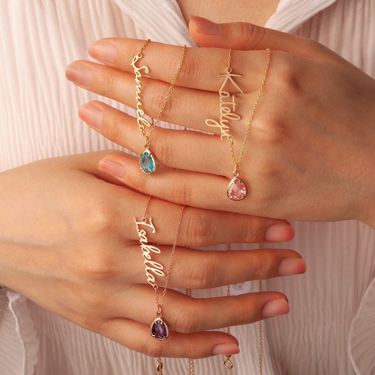 Personalized Name and Birthstone Necklace